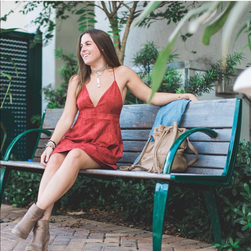 Orange Suede Tank Dress